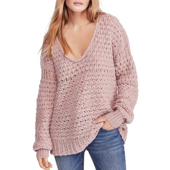 Free People Sweaters - Free People Crashing Waves Pullover in Mauve